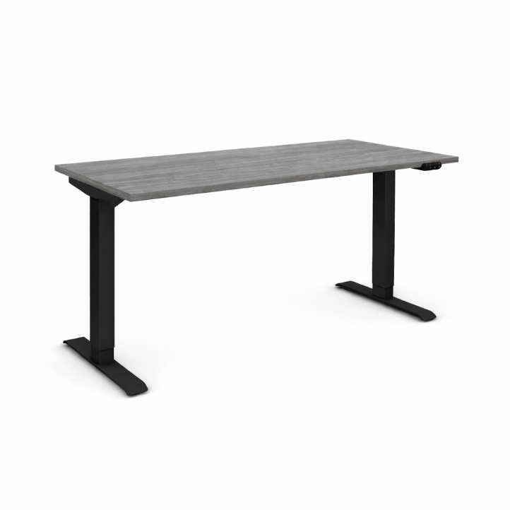 Newport Grey with Black Powder Coat Height Adjustable Desk